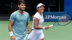 Carlos Alcaraz und Emma Raducanu spielten bei den US Open zusammen.