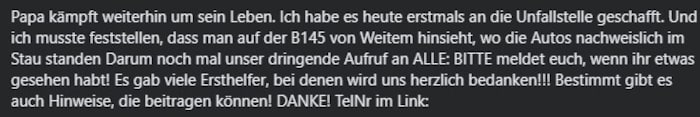 Der emotionale Aufruf der Familie