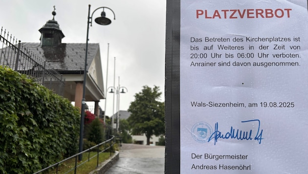 Seit Dienstag gilt das Platzverbot in Wals.