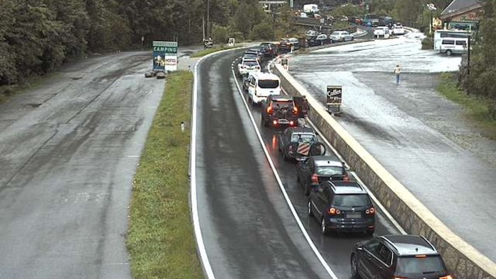 Stau im Bereich Fernsteinsee.