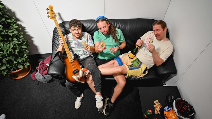 Die Krautschädl-Mannen Moritz Holy, Philipp „Mölgie“ Sikora und Christoph „Fizl“ Hehn (v. li.) ...