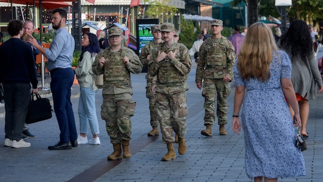 Nationalgardisten patrouillieren durch die US-Hauptstadt Washington.