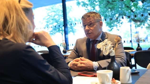 Russland-Experte Gerhard Mangott (59) beim „Krone“-Interview in Innsbruck