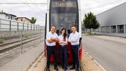 Thomas Linsmeier, Elisabeth Urbanitsch und Florijan Isaku beim Training 