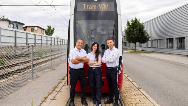 Thomas Linsmeier, Elisabeth Urbanitsch und Florijan Isaku beim Training