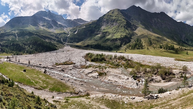 Rund 800.000 Kubikmeter Geröll verwüsteten vor zwei Jahren den Talschluss in Kolm- Saigurn. Die ...
