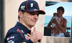 Max Verstappen kuschelt mit seiner Tochte Lily.