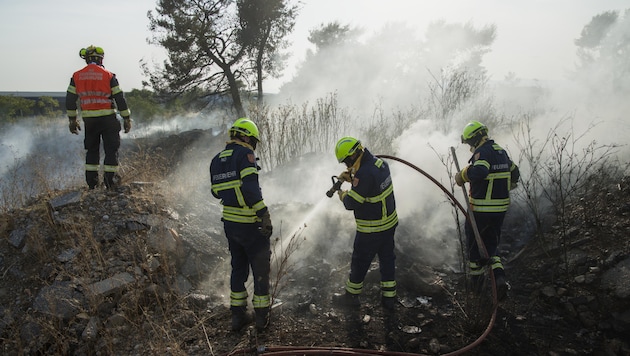 Tagelang halfen unsere Florianis, um Waldbrände am Balkan zu bekämpfen