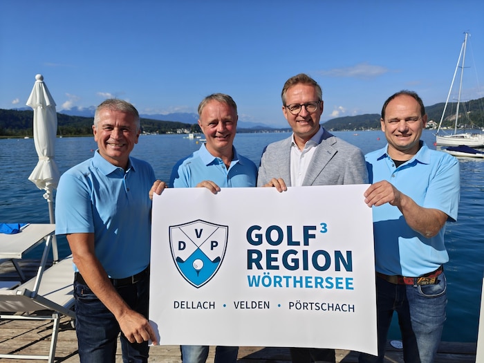 Die Geschäftsführer der Clubs Markus Galli (Moosburg), Gerd Bacher (Dellach) und Otmar Jäger ...