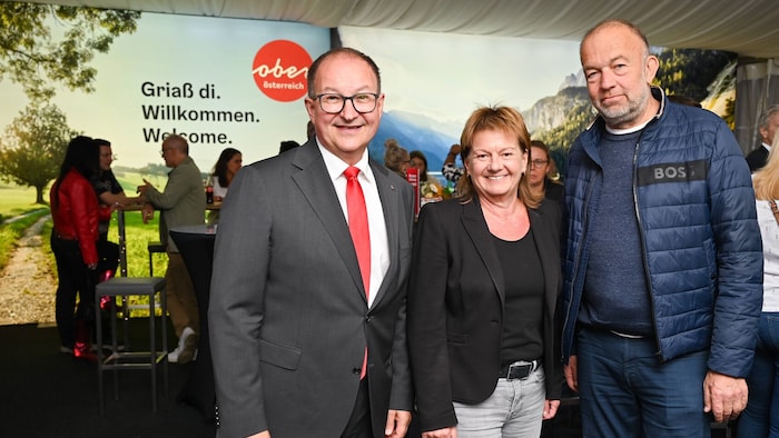 SPÖ-Landesrat Martin Winkler (li.), Linz-Vize Karin Hörzing und Meinhard Lukas.