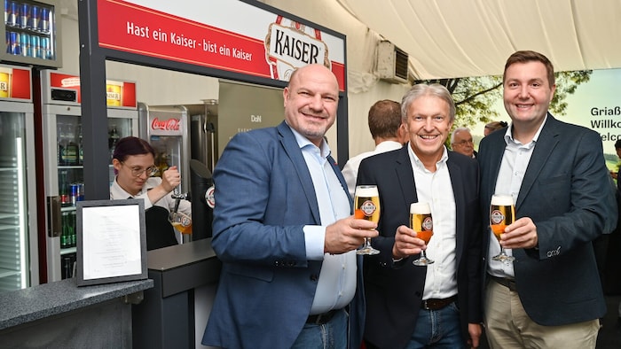 3.-LT-Präsident Peter Binder, Josef Paukenhaider und Stadtrat Michael Raml (v. li.).