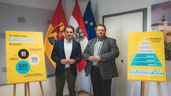 ÖVP-Landesobmann Christoph Zarits (links) und Klubchef Bernd Strobl. 