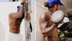 Lewis Hamilton zeigt sein perfektes Sixpack und gibt sich nachdenklich.