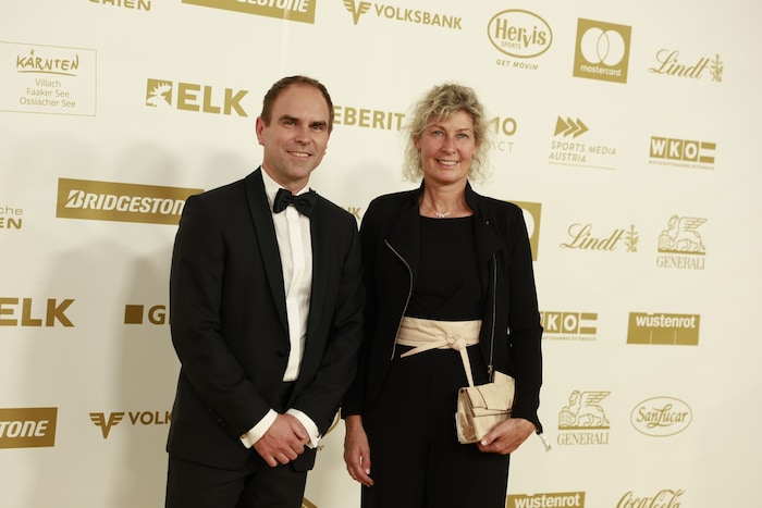 Petra Kronberger mit Sporthilfe-CEO Gernot Uhlir.