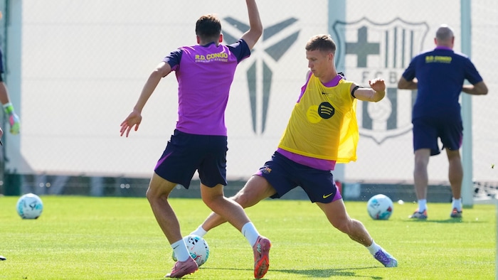 Ist Dani Olmo (r.) bald nur noch im Training mit Ball am Fuß zu sehen?