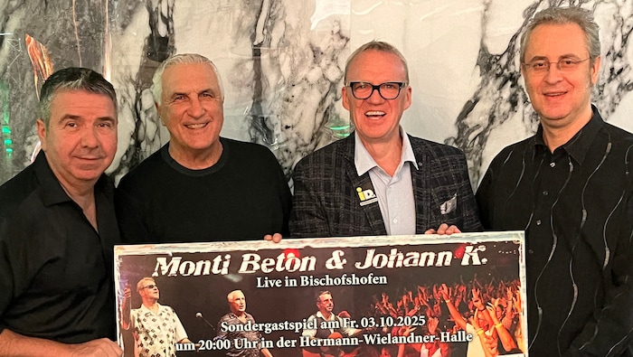 Toni Matosic, Hans Krankl, Promoter Ralph Schader und Thomas Schreiber (v. li.).