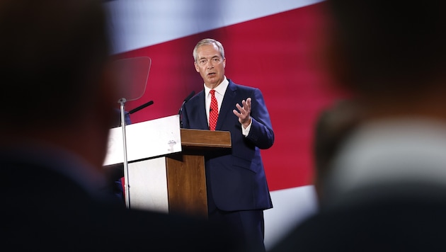 Farages Partei Reform UK lag in Umfragen zuletzt vorn.