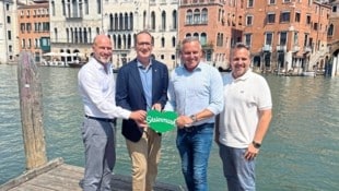 Steiermark-Werbung in Venedig: Christoph Plank (WKO), Herwig Kolzer (Österreich-Werbung), Mario ...