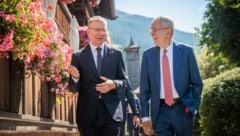 Bundespräsident Alexander Van der Bellen mit seinem lettischen Amtskollegen Edgars Rinkevics 