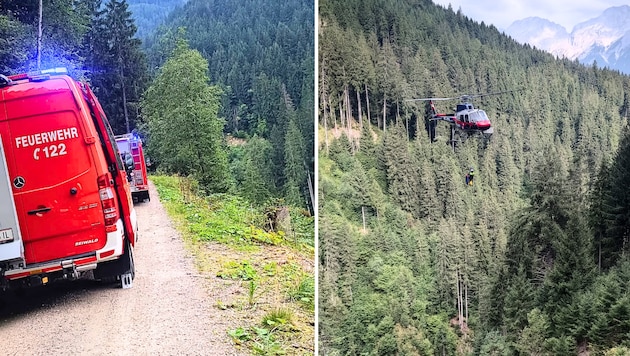 Mit dem Polizeihubschrauber Libelle Tirol wurde am Mittwoch die Leiche geborgen. Auch die ...