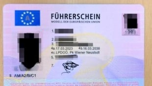 Diesen deutlich gefälschten Führerschein hat ein 26-jähriger im deutschen Hagen der Polizei ...