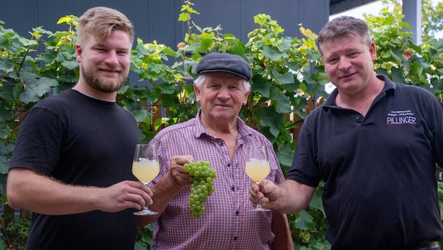 Drei Generationen Pillinger: Christopher, Josef und Hannes. Alle drei freuen sich auf möglichst ...