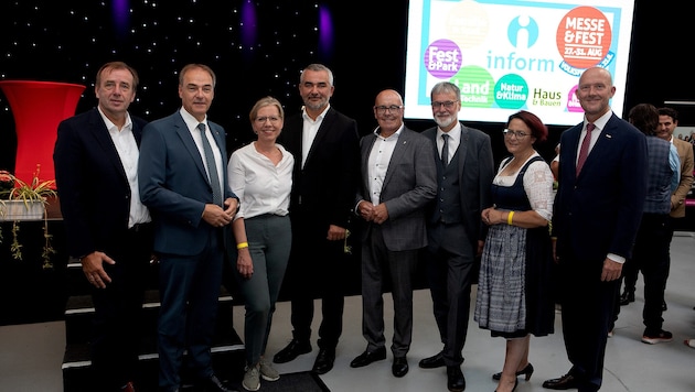 Labg. Christian Drobits, Landesrat Leonhard Schneemann, Grüne-Bundessprecherin Leonore ...