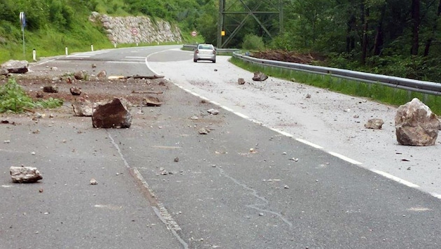 Anfang Juni war die B 159 über den Pass Lueg wegen Steinschlags gesperrt.