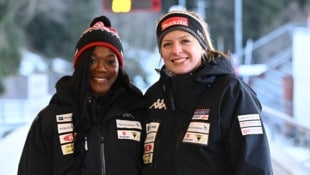 Christania Williams (l.) möchte mit Bob-Pilotin Katrin Beierl für Österreich bei Olympia ...