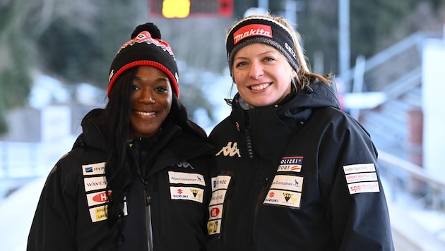 Christania Williams (l.) möchte mit Bob-Pilotin Katrin Beierl für Österreich bei Olympia ...