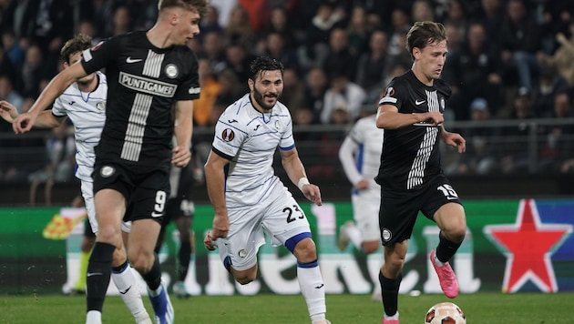 Beim Spiel des SK Sturm gegen Atalanta Bergamo im Oktober 2023 gingen der Angeklagte und andere ...
