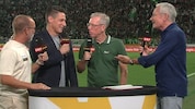 Trainer Peter Stöger im ORF-Gespräch mit Roman Mählich, Helge Payer und Rainer Pariasek.