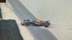 Max Verstappen stellte seinen Wagen im Kies ab.