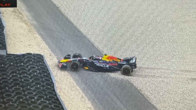 Max Verstappen stellte seinen Wagen im Kies ab.