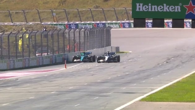 George Russell übersah den pfeilschnellen Aston Martin im Rückspiegel.