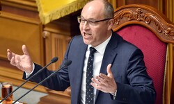Der frühere ukrainische Parlamentschef Andrij Parubij ist im Westen des Landes in der Stadt Lwiw ...