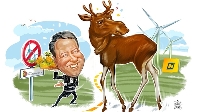 In der Karikatur von Milan A. Ilic übt sich Manfred Haimbuchner (FPÖ) schon einmal als ...