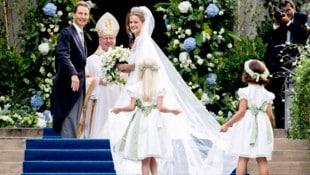 Prinzessin Marie Caroline von und zu Liechtenstein strahlte vor dem Gang zum Altar.