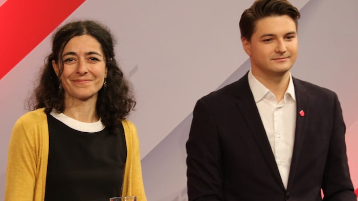 Sandra Krautwaschl (Grüne) und Niko Swatek (Neos).