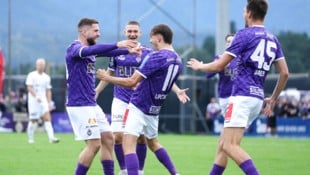 Der Austria-Jubel war nach dem Blitz-1:0 von Lipczinski (M.) groß.