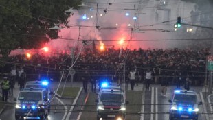 Sturms Fanmarsch zuletzt vor dem Grazer Derby – es braucht massiv Polizei.
