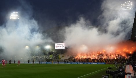 Die Sturm-Fans sorgten für eine beeindruckende Choreo vor dem Derby.