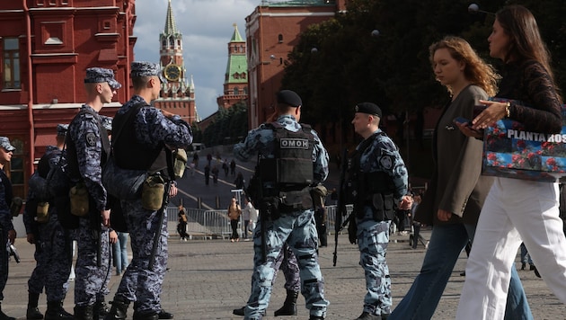 Ein typischer Tag im Moskauer Stadtzentrum: Überall tummeln sich Polizisten.