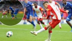 Ein später Elfer rettet Salzburg einen Punkt. Blau-Weiß mit dem Referee.