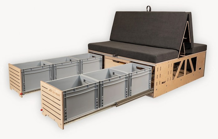 CampBoks light bietet viel Stauraum, jedoch keine Kochmöglichkeiten.