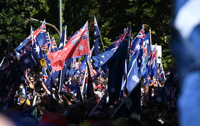 Die Demonstration der Migrationsgegner in Brisbane
