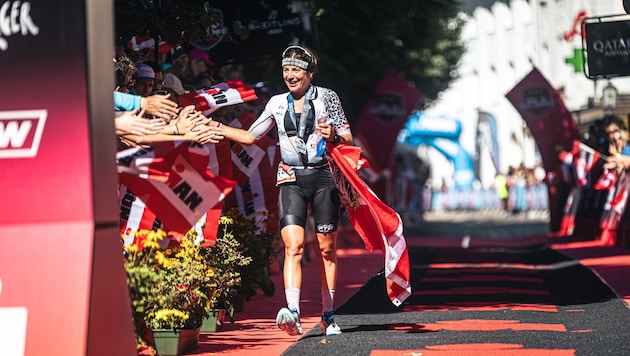 Lisa Perterer freute sich beim Ironman 70.3 in Zell am See über ihren zweiten Platz.