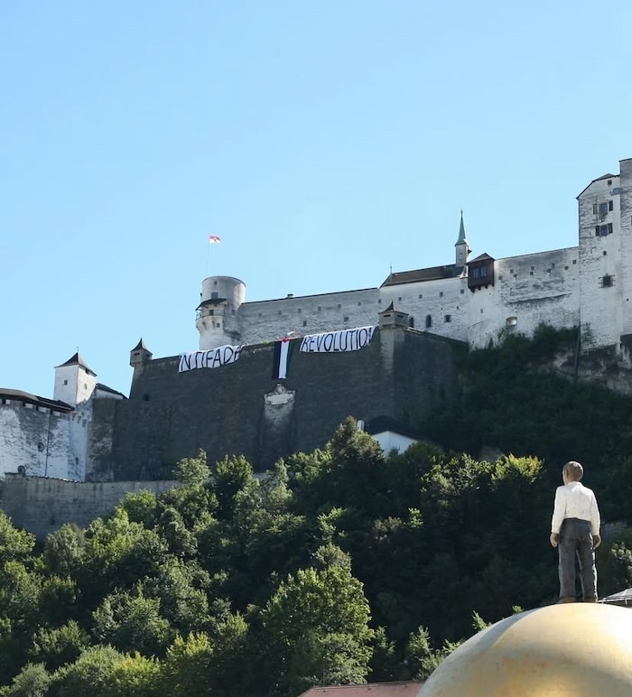 In Salzburg kam es am Sonntag erneut zu einer Protestaktion durch Gaza-Aktivisten.