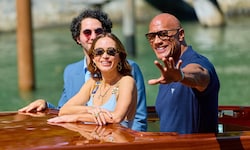 Dwayne Johnson und Emily Blunt in Venedig.