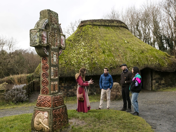 Costumed guide on tour, Irish National Heritage Centre, Co Wexford